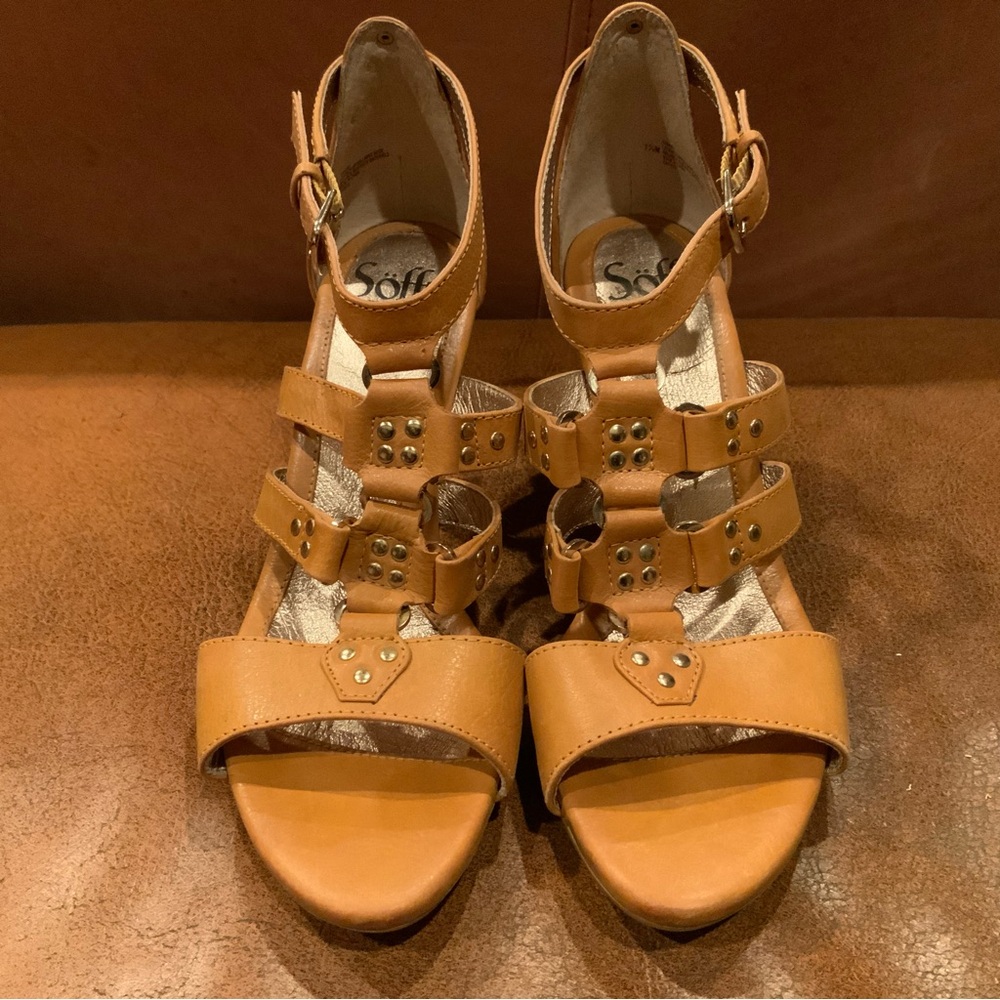 Women’s Tan Strappy High Heel Sandals - Picture 4 of 7
